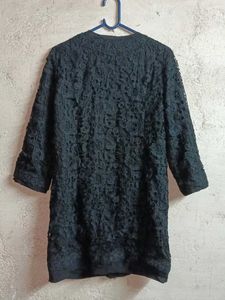 Elegant Black Lace Shrug Long