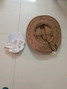 Cowboy Hat & White Cap