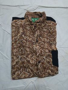 Paisley Print Button-Up Shirt