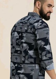 Stylish Men's Teal Printed Shirt