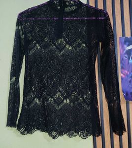 beautiful whole net lace top