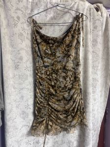 Chic Ruched Floral Print Mini Dress