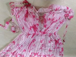 Designer Butterfly Sleeves Gown