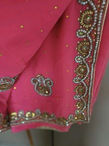 Gajri Pink Heavy Work Saree