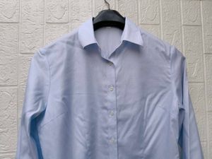 Korean Pintrest Classic Light Blue Button-Up Shirt