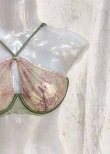 Sheer Floral Print Bra Top