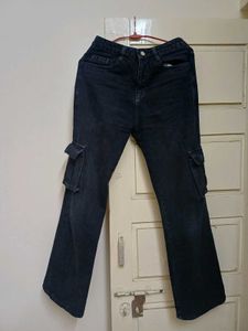 Dark Wash Cargo Jeans