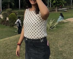 Chic Polka Dot Sleeveless Top