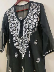 Black Hand embroidery Kurta