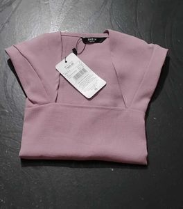 Shein Elegant Lilac Halter Neck Front Cut-Out Mini