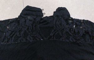 Black Lace Neckline Top