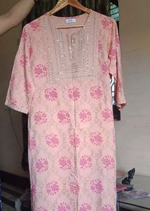 Pretty Pink Floral Print Kurta