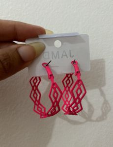 Hot Pink Hoop Earrings