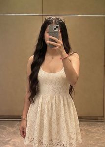 Off-white Lace Mini Dress