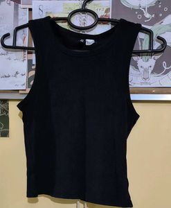 H&amp;M Black Ribbed Vest Top