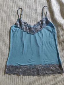 Light Blue Lace Trim Camisole