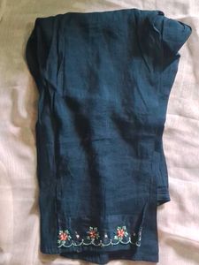 Embroidered Teal Kurta with Trouser and Dupatta.