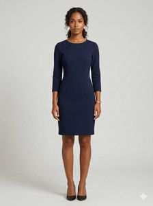 Navy Blue Long Sleeve Dress