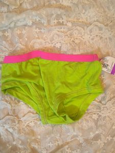 Bright Green Briefs with Pink Trim