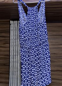 Blue &amp; White Patterned Dress