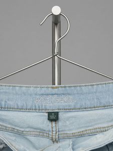 Light Wash Distressed Denim Mini Skirt