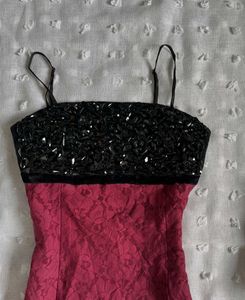 Chic Sequin &amp; Lace Mini Dress