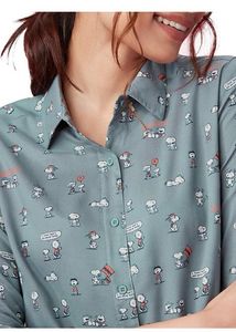 Snoopy All Over Print Button-Up Shirt