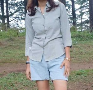 women's sage green Linen Shirt