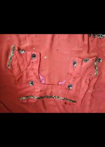 Beautiful Maggam Work Saree With Blouse