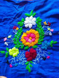 Royal Blue handmade work Blouse