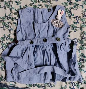 Cute Blue Dress with Bunny Detail