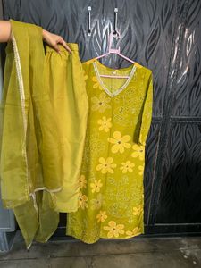Yellow Floral Print Kurta