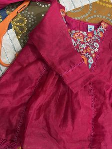 Girls' Embroidered Top &amp; Bottom Set