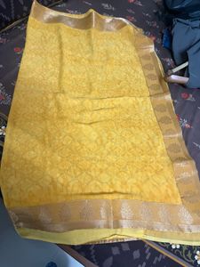 Vibrant Yellow Saree