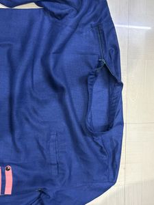 Blue Kurta Set with Pink Stripes