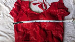 Vibrant Red Sequined Blouse