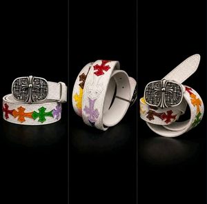 white rare chrome hearts belt