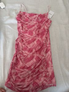 Pink Pattern Mini Bodycon Dress