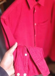 Men's Red Button-Down Shirt