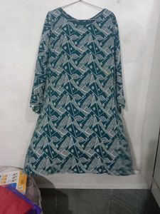 Teal Geometric Print Kurta