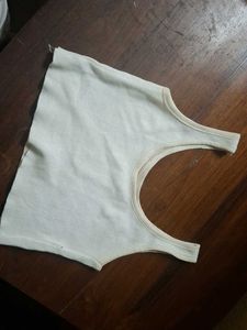 Cream Cropped Tank Top