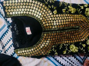 Elegant Black Embroidered Kurta Set
