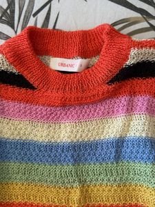 Rainbow Striped Knit Sweater