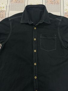 CROPP Classic Black Denim Shirt for Men