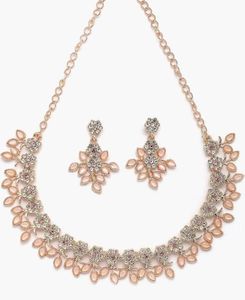 Elegant Rose Gold Necklace & Earring Set