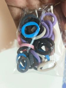 5 Items Bows Hair Clips Small Rubber