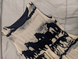 Printed Navy Blue One Piece Dress