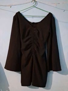 Chic Black Ruched Dress