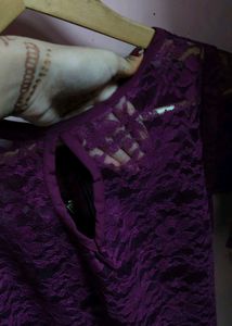 Elegant Purple Lace Dress