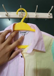 Color Block Shirt Dress